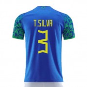 Billige Brasil VM 2018 Fotballdrakter Thiago Silva 3 Bortedraktsett Kortermet..